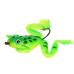 1Pcs Wobbler Soft Lures 6cm 5.2g 3D Eyes Artificial Silicone Frog Bait with Hook For Catfish Perch Bass Pike Fishing Tackle