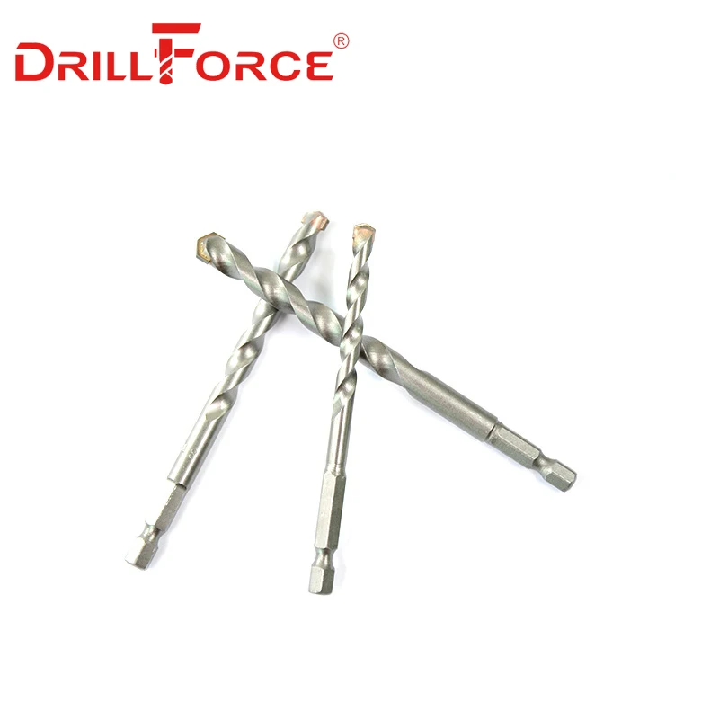 Drillforce البناء لقم التنغستن كربيد يميل الخرسانة الطوب الحجر الحفر مجموعة حجم 4/5/6/8/10 مللي متر التغيير السريع عرافة عرقوب