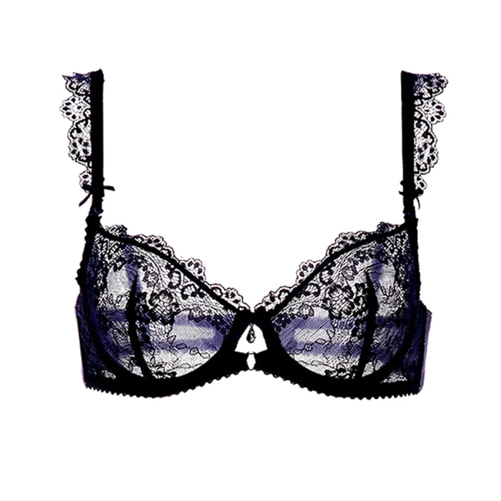 

Sexy sweet lace thin cup underwear women comfortable fashion big breasts show small bra