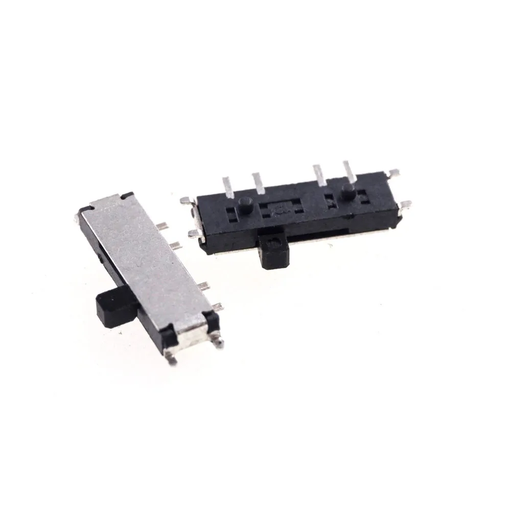 100 Pcs Miniature Slide Switch 8 Pin 1P3T SP3T ON-ON-ON Right Angle SMT / SMD PCB 1.50mm Height