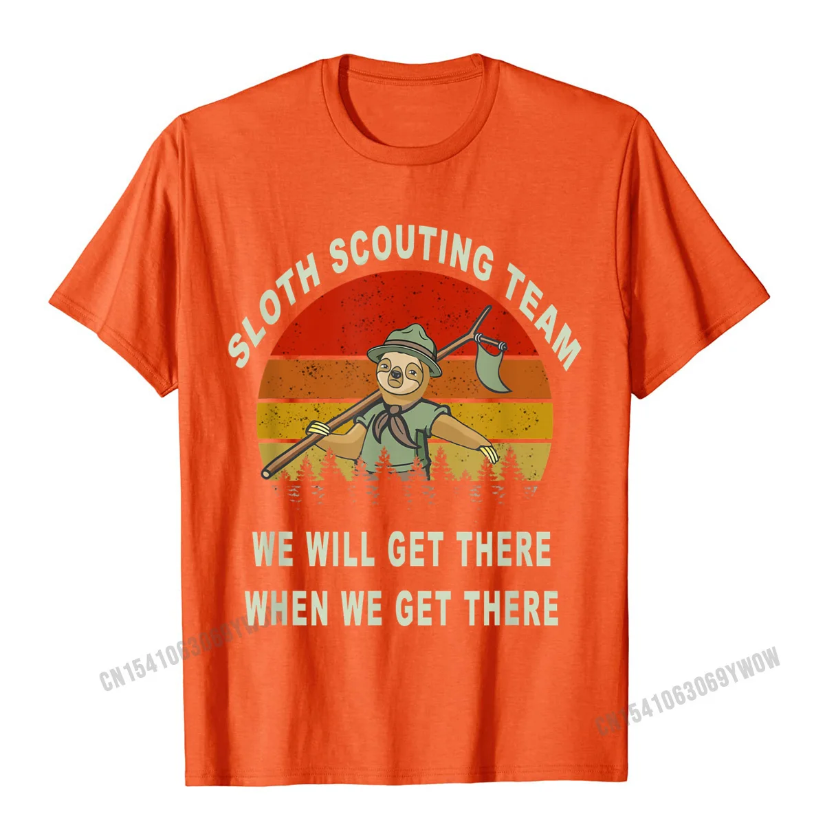 Sloth Scouting Team Camping Scout Hiking Vintage Flag T-Shirt Camisas Men Top T-Shirts Fitness Tight Fitted T Shirt Cool For Men