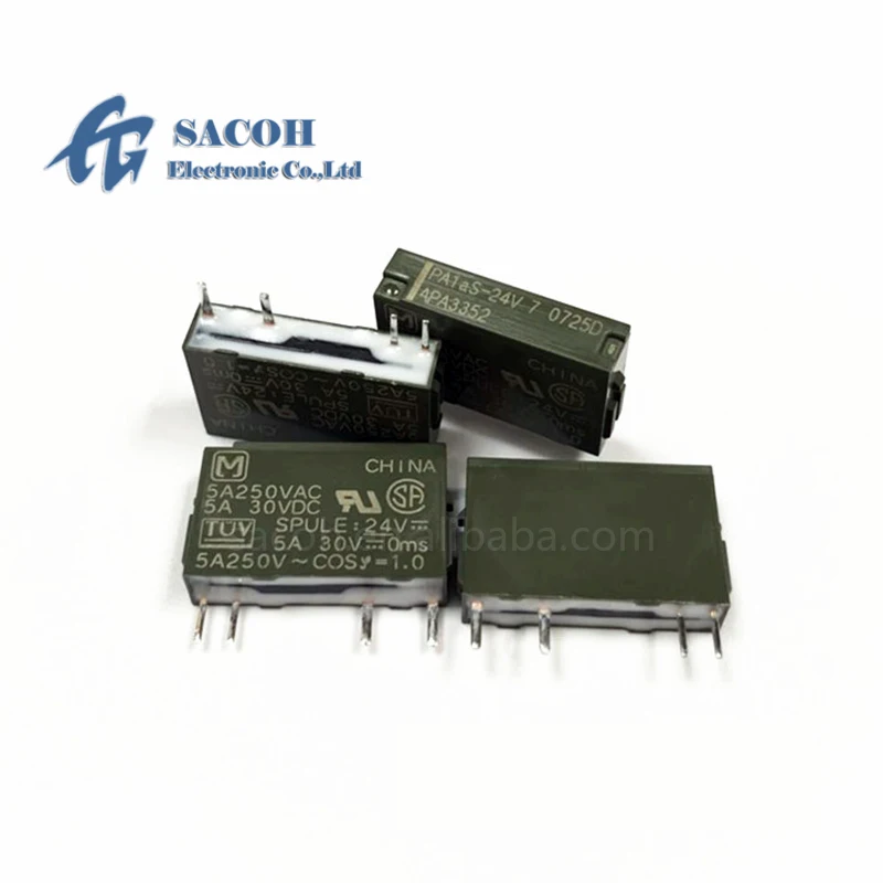 PA1AS-24V original PA1AS-24VDC APA3352 5A 250VDC DIP-4 relés de potencia, nuevo, lote de 5 unidades
