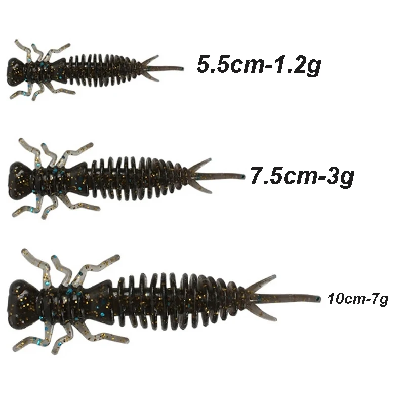 WESTBASS Larva Soft Bait 55-75-100mm Silicone Fishing Lure Artificial Worm Vivid Swimbait Rubber Wobbler Trolling Isca Pesca