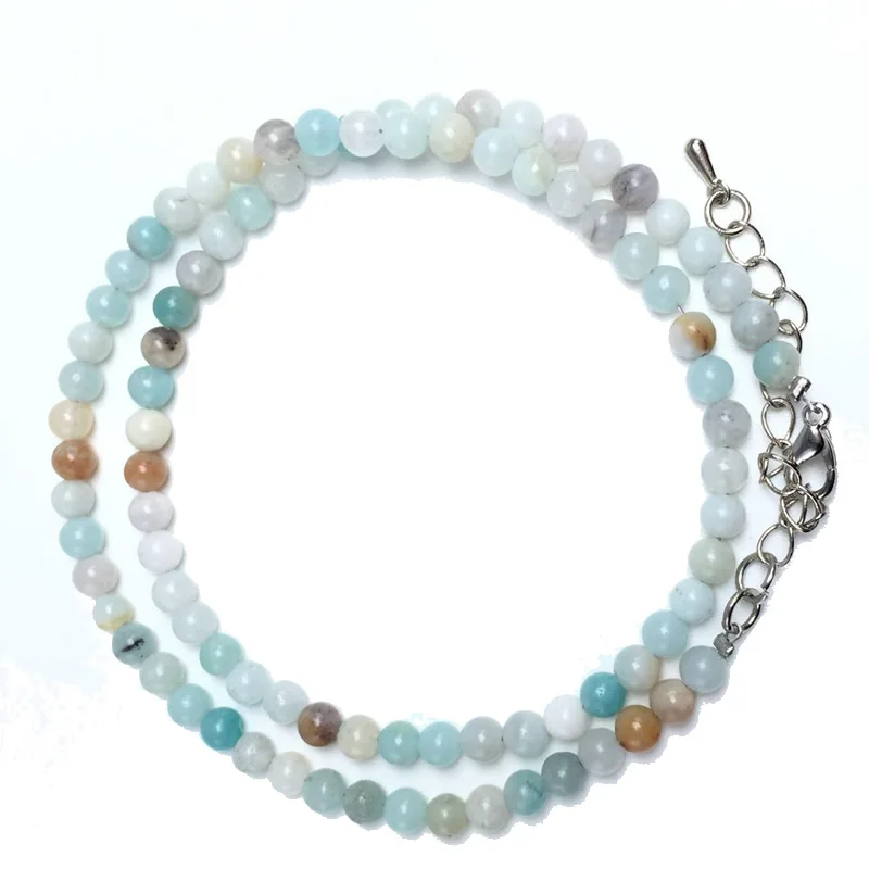 Natürliche 4mm Tigerauge Sodalith Amazonit Labradorit Perlenkette in Verschiedenen Farben Geschenke für Mädchen Modisches Armband Choker – Detail 32