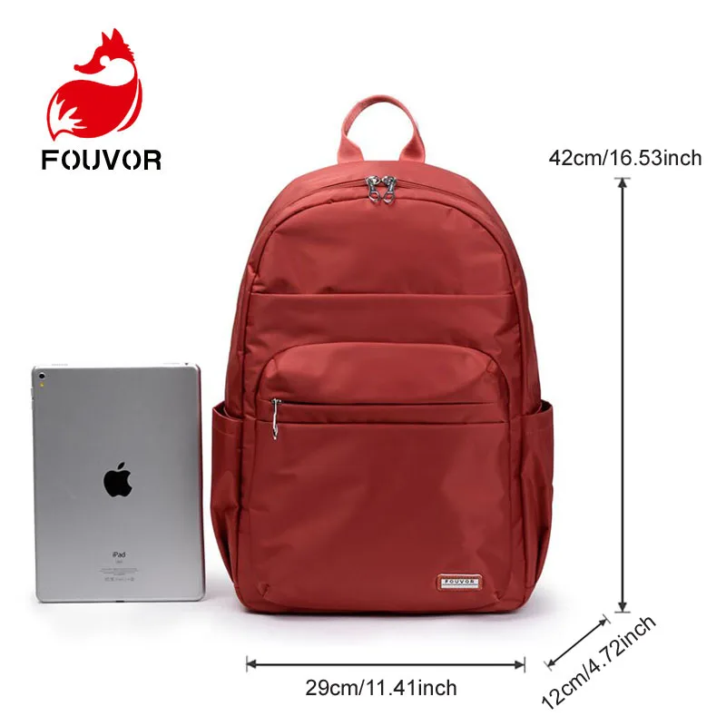 Fouvor Unisex School Bag Waterproof Nylon Brand Schoolbag Business Men Women Backpack Bag Computer Packsack anti thief 2800-14#