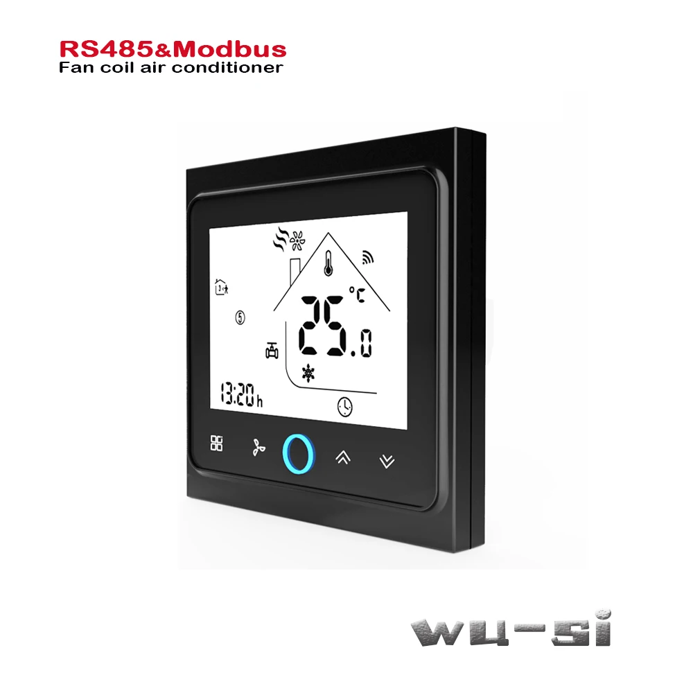 Modbus& RS485 RTU communication 2Pipe thermostat，heat or cool 95-240VAC,Optional 24VAC