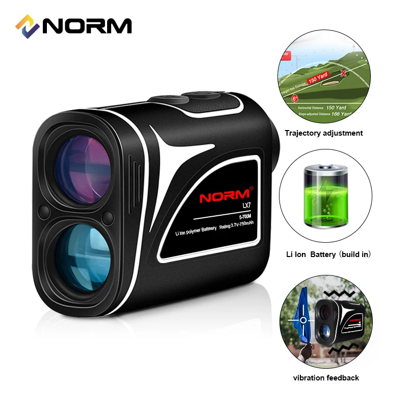 NORM Professional Laser Distance Meter Golf RangeFinder with Slope Trajectory Compensation