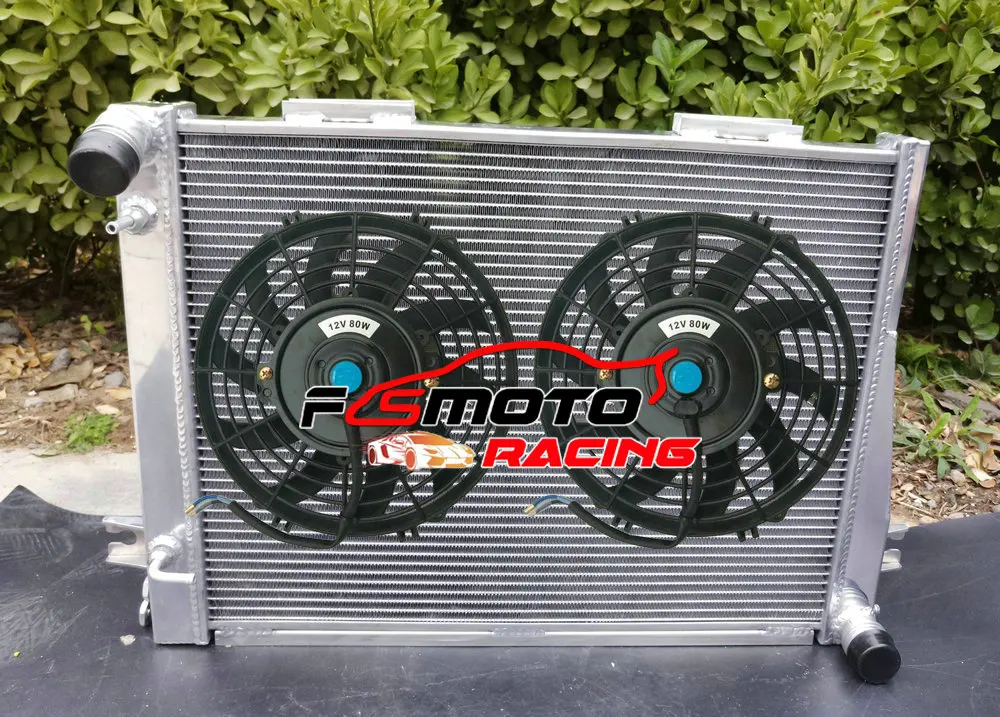 3 ROW Alu Radiator + Fan For ALPINA BMW 5/6 Series E28 525i 528i 533i 535i 535is & E24 628/633/635 CSi 633CSi l6 1983-1989 AT/MT