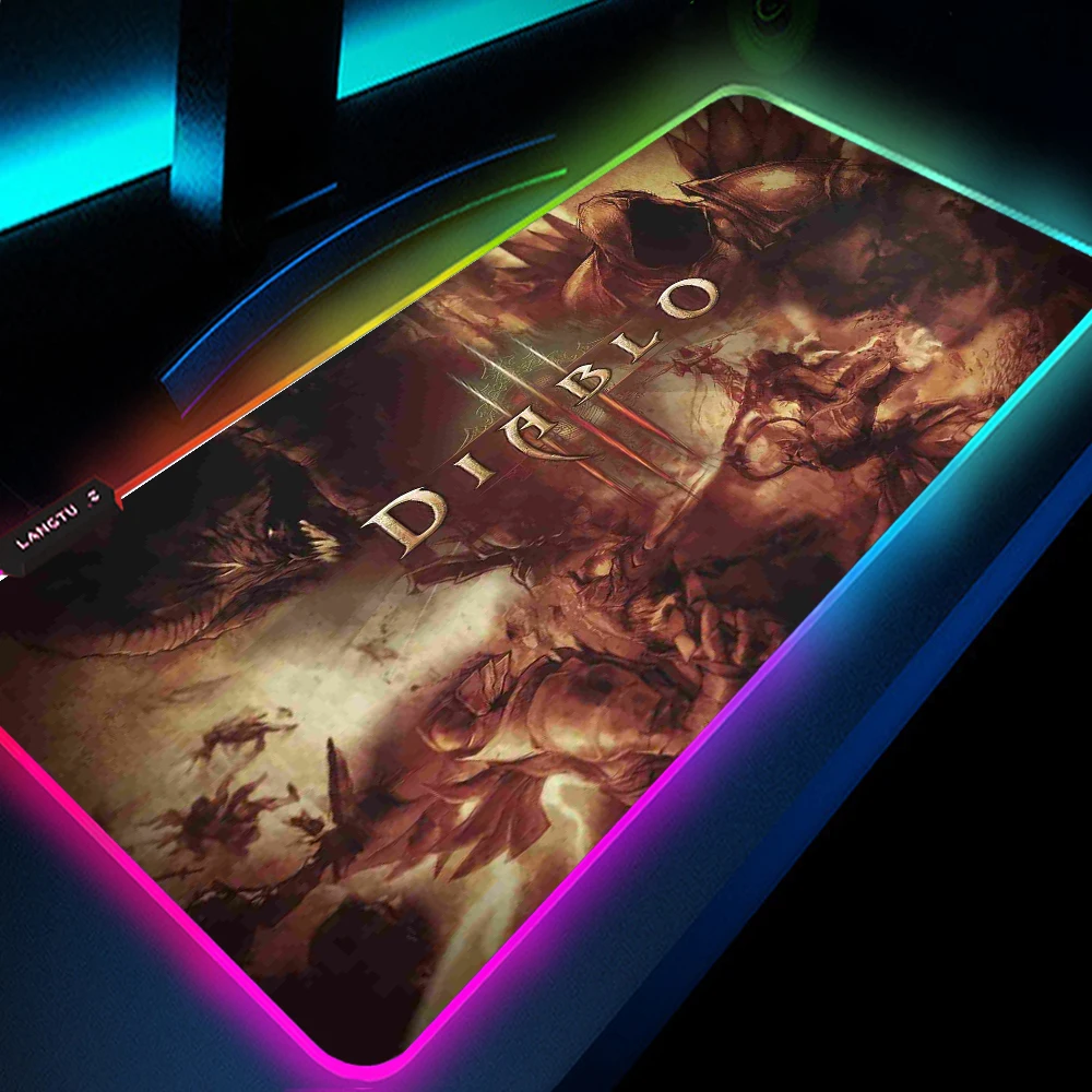 Backlit Mat Diablo Full Gaming Computer Desk Table TABL MAT Computer Accessories Rubber Pads Pc Gamer Complete Large Mouse Pad