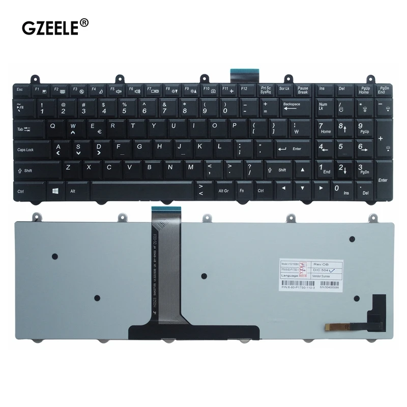 

US New Laptop Keyboard For Clevo P150EM P170EM P370EM P570WM With Backlit