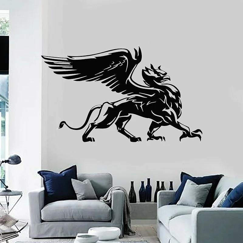 Griffin eagle lion wings fantasy beast bird prey vinyl wall decal home living room bedroom art decoration sticker mural SL12