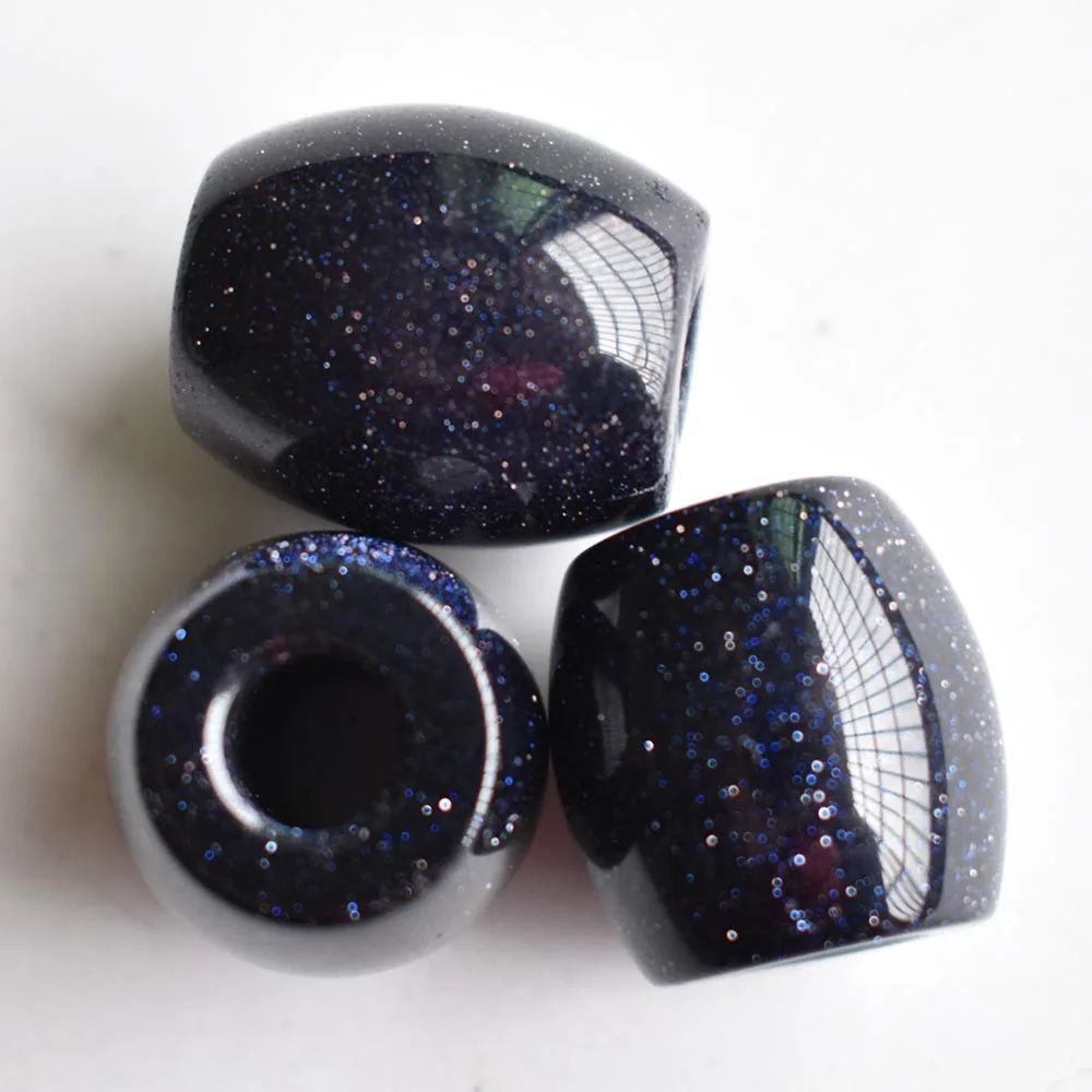 Großhandel 12 Stück/Set Modische, hochwertige Mischung aus Naturstein, 16x18mm, runde Form, große Lochperlen für DIY-Armband-Schmuckherstellung. – Detail 9