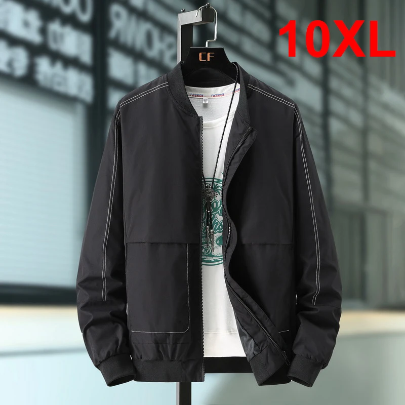 9XL 10XL Plus Size Jackets Men Autumn Windbreaker Coats Bomber Jacket Casual Fashion Baseball Jacket Male Outdoor Outerwear