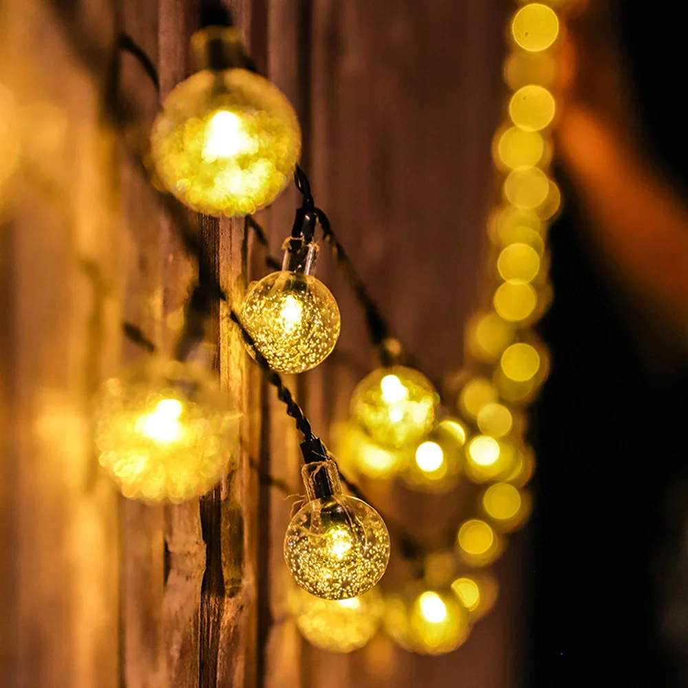 3M 6M 11M Crystal ball LED String Fairy Lights USB/Battery Powered Waterproof Holiday Garland Lights For Outdoor Christmas