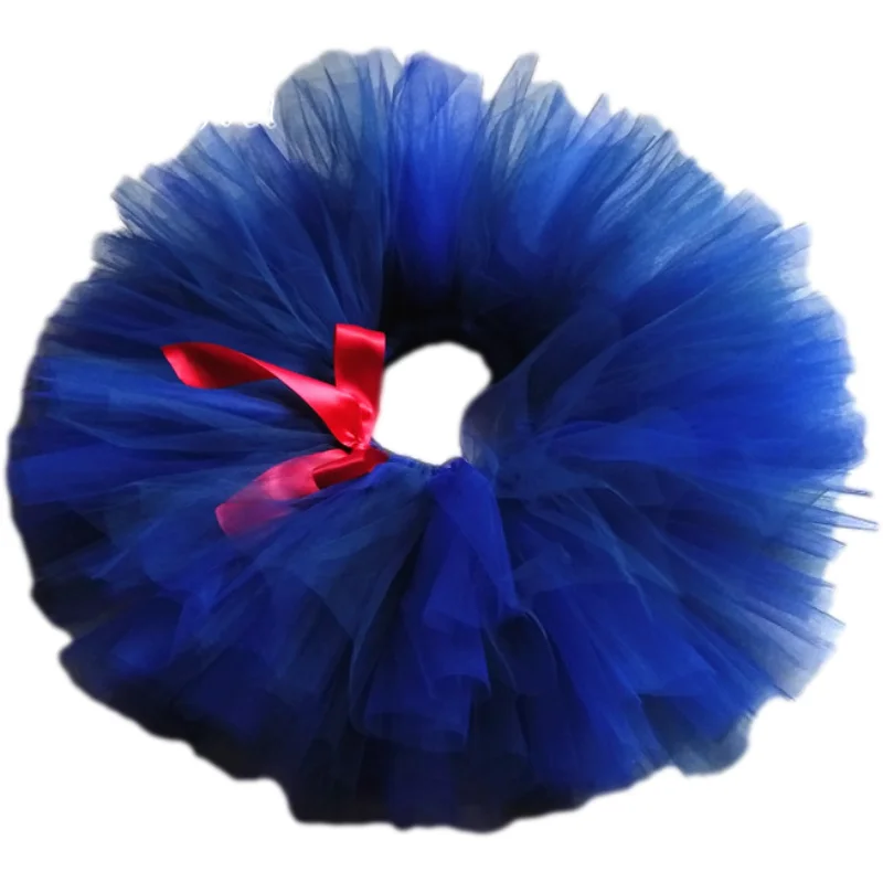 Meisjes Tutu Rok Pluizige Baby Verjaardagsfeestje Regenboog Rok Marine Blauw Kleuren Handmake Ballet Dans Rok Kerst Kostuum Tutu