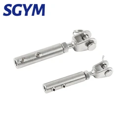 Cable Railing Wire rope 1.5/2/3/4/5/6/8mm Fork Jaw Tension Terminal Fitting Toggle Anchor with Hexagon Grub Screw Bolts