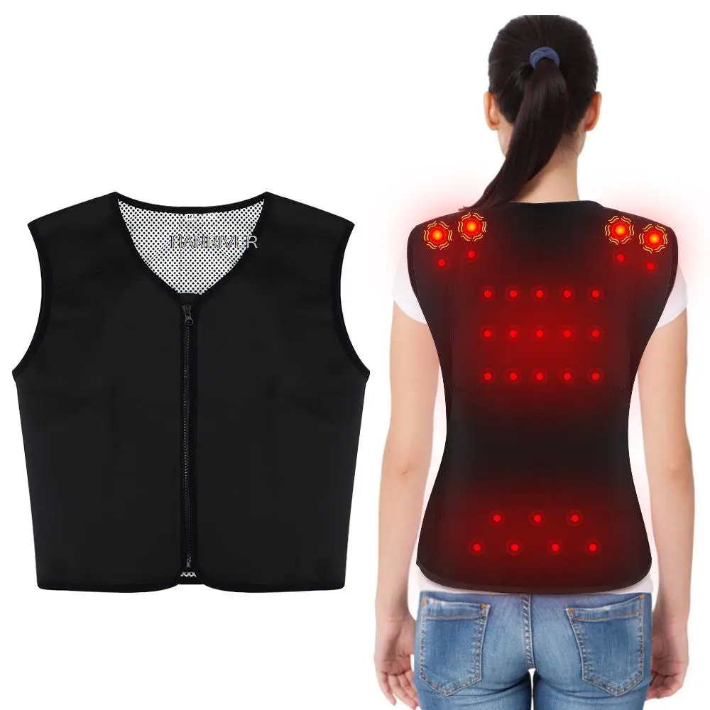 

Zipper type tourmaline self-heating protective gear kind of elderly warmth shoulder back magnet physiotherapy hot compress vest