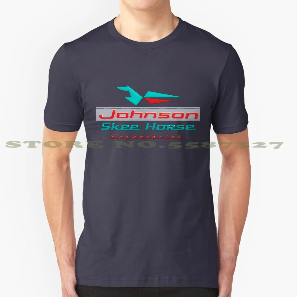 Винтажная Футболка Johnson Skee Horse, из чистого хлопка, 100%