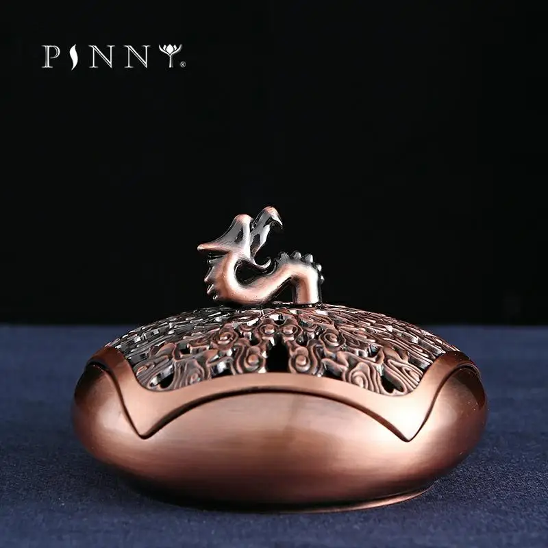 PINNY New Design Metal Dragon Incense Burners Coil Censer Sandalwood Gifts And Crafts Home Decorations buddhist incense Holder