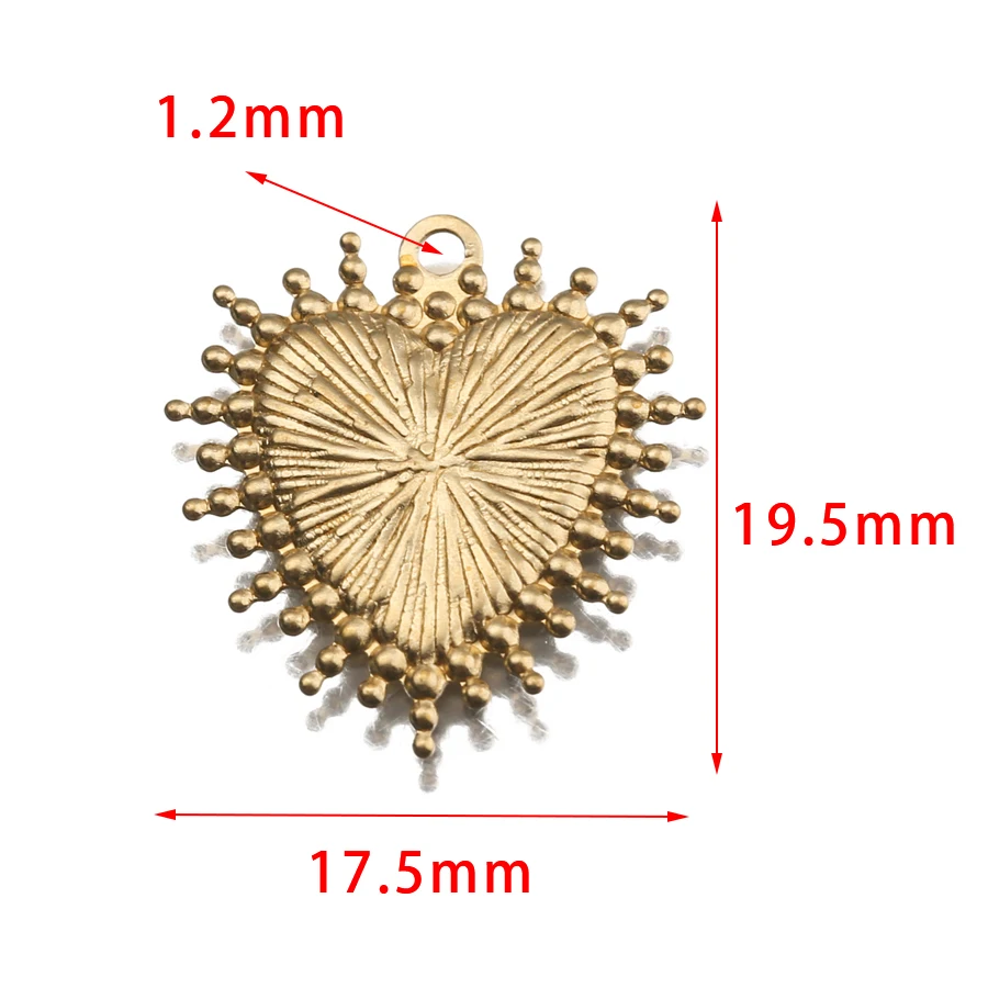 20Pcs Raw Brass Sacre Heart Shape Charms Pendants For Diy Handmade Necklace Bracelet Earrings Wicca Witchy Jewelry Making Crafts