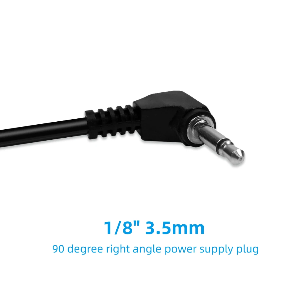 2 Pieces of Reverse Polarity Cable 90 Degree Right Angle DC Power Extension Cord for Piano Guitar Keyboard Pedal