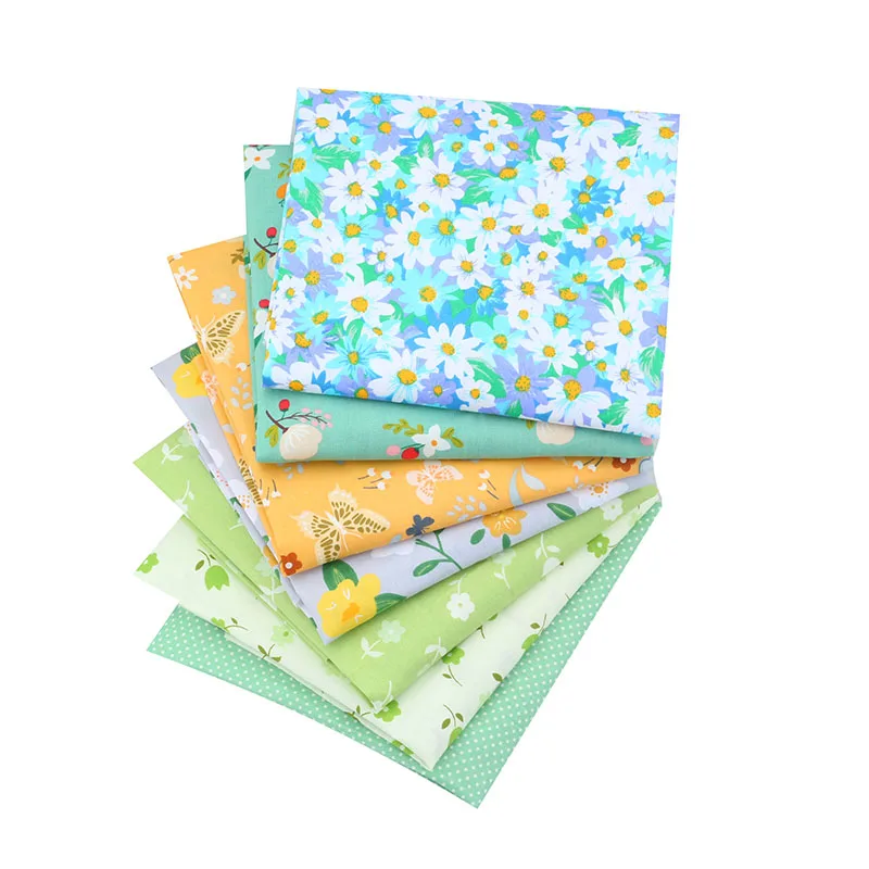 Shuanshuo 7pcs Floral Series,Printed Twill Cotton Fabric,Patchwork Cloth For DIY Quilting Sewing Baby&Child's Material,40x50cm