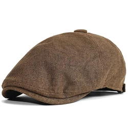 Men's Berets Outdoor Breathable Newsboy Cap Flat Hats Solid Duckbill Hats Vintage Gatsby Beret Hat Women