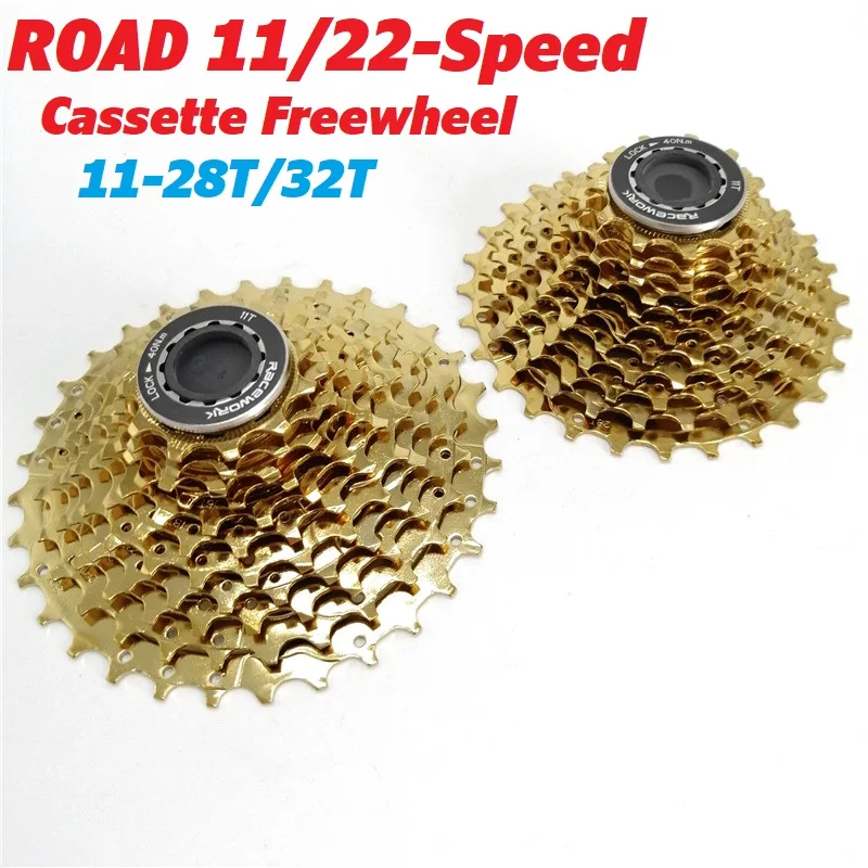 

Gold Road Cassette Freewheel 11 Speed 11-28T 11-32T Sprocket Wheel 11/22 Speed Road Bicycle Freewheel