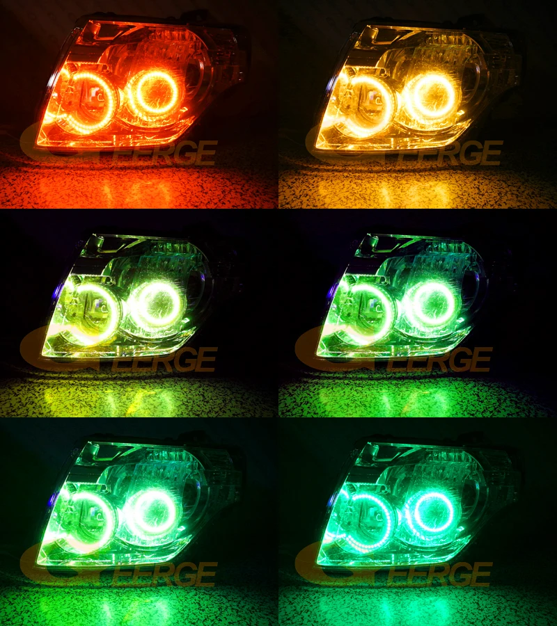 For Mitsubishi PAJERO IV Shogun MONTERO BT App RF Remote Control Ultra Bright Multi Color RGB Led Angel Eyes Kit Halo Rings