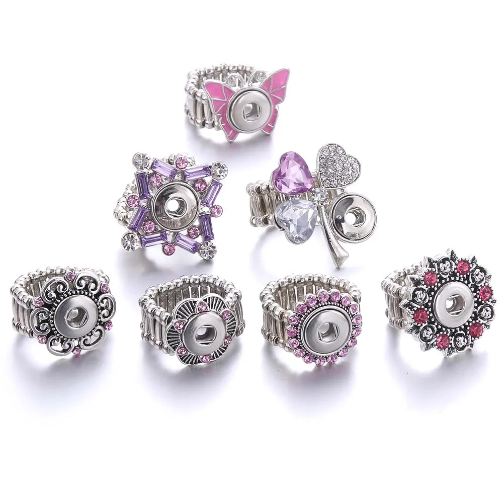 New Snaps Jewelry 12mm Snap Button Ring High Quality Stainless Steel Snap Rings Buttons Jewelry