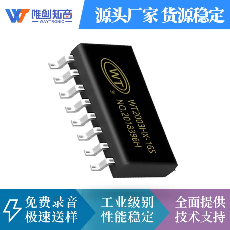Wt2003h4-16s high quality MP3 decoding voice chip adjustable volume specified plug-in address Playback IC