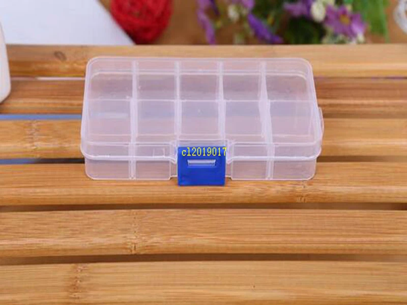 

Fedex DHL Adjustable 10 Compartment Plastic Clear Storage Box for Jewelry Earring Tool Container,600pcs/lot