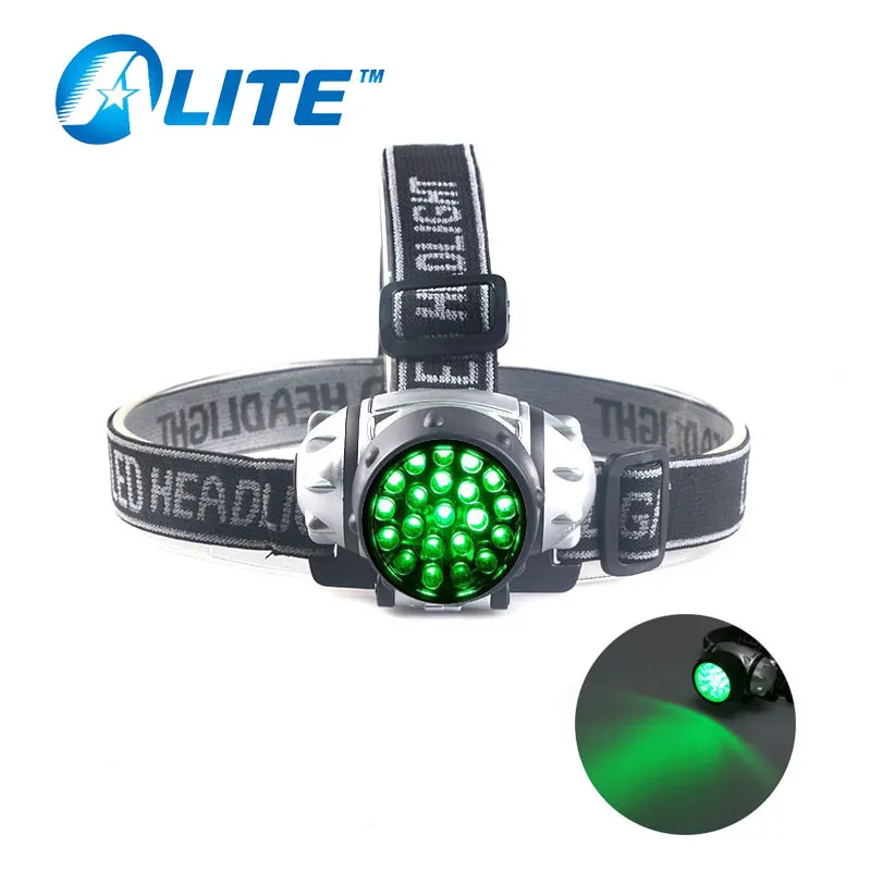 

21LED Green Headlamp 4-Modes Spin Headlight 18650 Battery Head Torch Green Fishing Outdoor Camping Green Hunting Flashlight