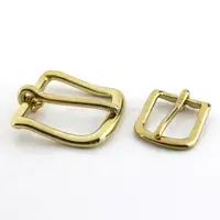Solid Brass Belt Buckle Heel Bar Buckle Single Pin Half Buckle Waistband Head for Leather Craft Bag Strap Webbing Dog Collar 5