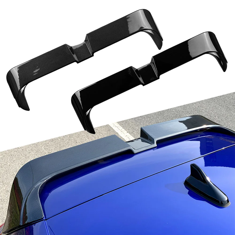 Car Rear Roof Lip Spoiler Window Wing Trim ABS For Volkswagen VW Golf 8 MK8 2020-2021 Carbon Fiber / Gloss Black