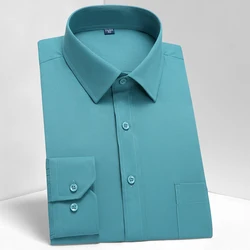 Chemise à manches longues pour hommes, tenue de bureau, formel, Business, confortable, coupe ajustée, manches longues, solide, classique, pour le travail Social