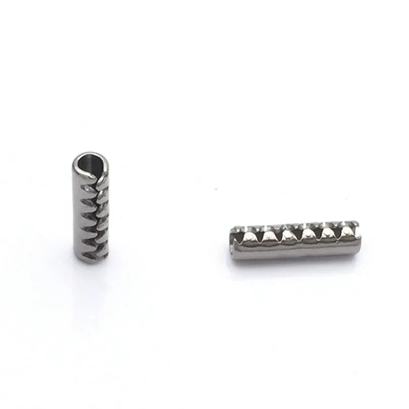 100 buah 304 Stainless Steel M1.0 / M1.2 / M1.4 / M1.5 / M1.6 pin silinder elastis bergigi JISB 2808 pin bulat berlubang Musim Semi