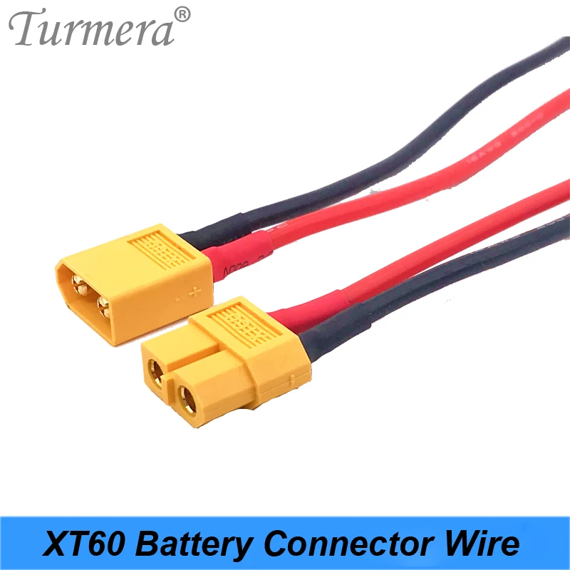 XT60 Battery Male Female Connector Plug with Silicon 16 AWG Wire for 18650 Battery Connector Wire about 15cm Length