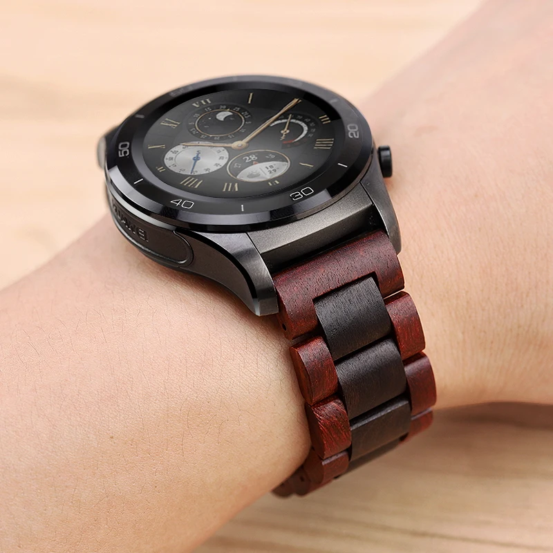 20/22mm For Xiaomi Huami Amazfit GTS Bip GTR 47mm Pace Stratos 2 3 Wooden Bracelet Watch Strap For Huawei GT For Samsung S3 46mm