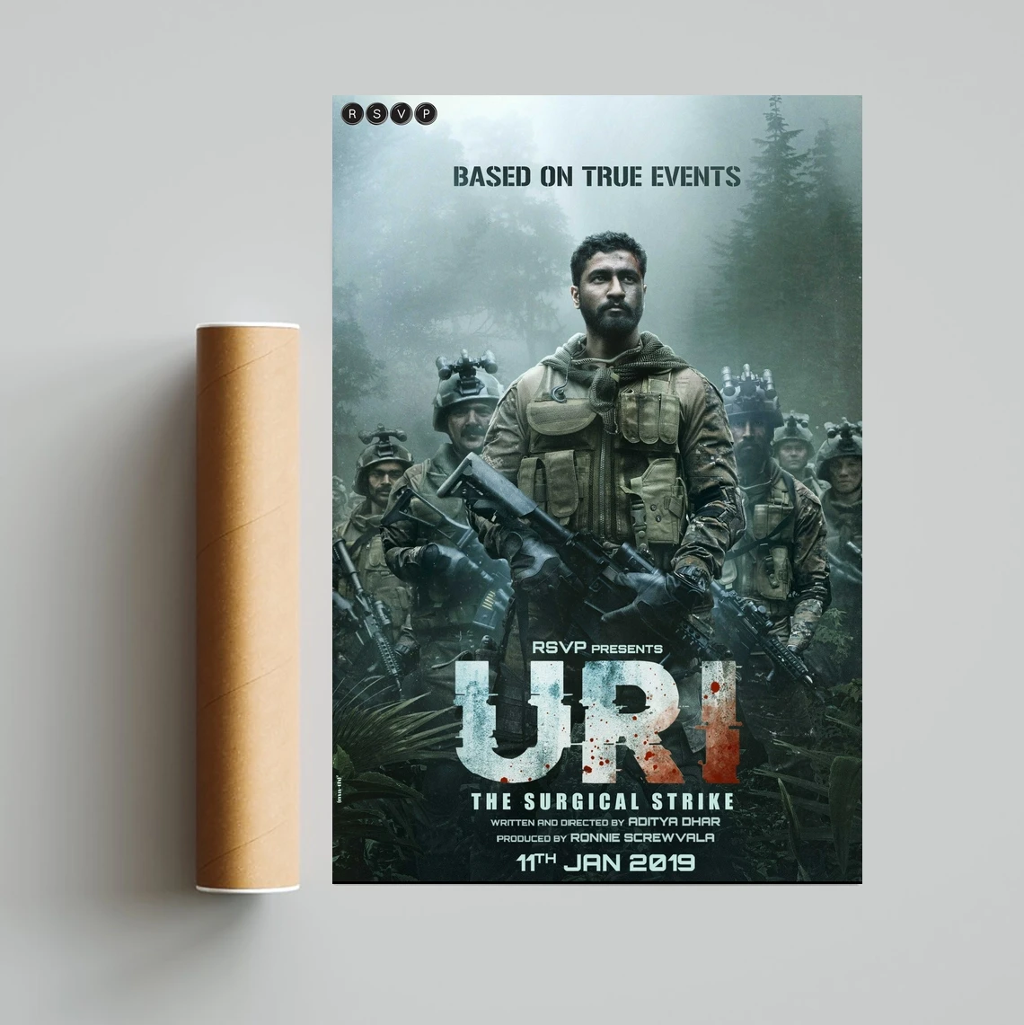 Uri The Surgical Strike Movie Poster Canvas Print Home Decoration Wall Painting ( No Frame )