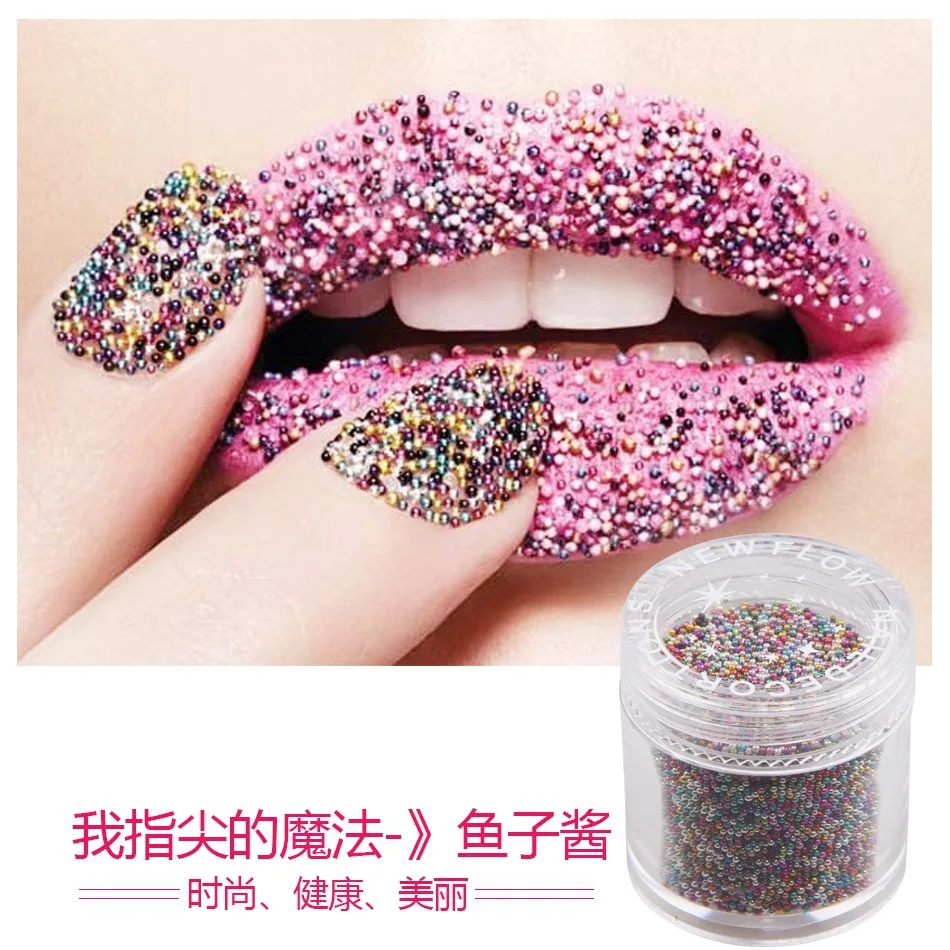 New Import 12 Colors Microbeads Wheel Nail 3D Magic Candy Color Design DIY Caviar Nail Art Decorations Accessories