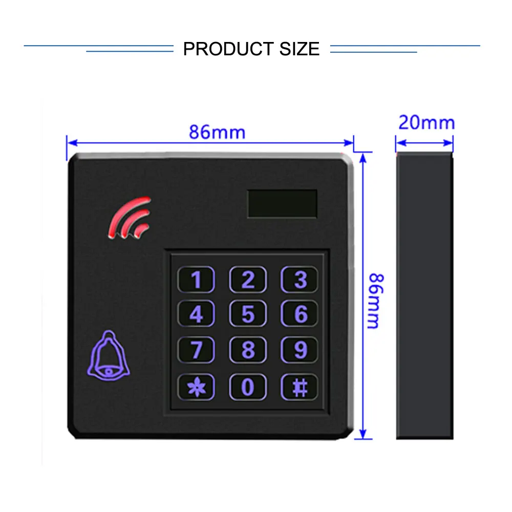 RFID-toetsenbordlezer ID 125K wiegand26/34 uitgang waterdicht IP67 pak install buiten gebruikt voor lezer van toegangscontrole