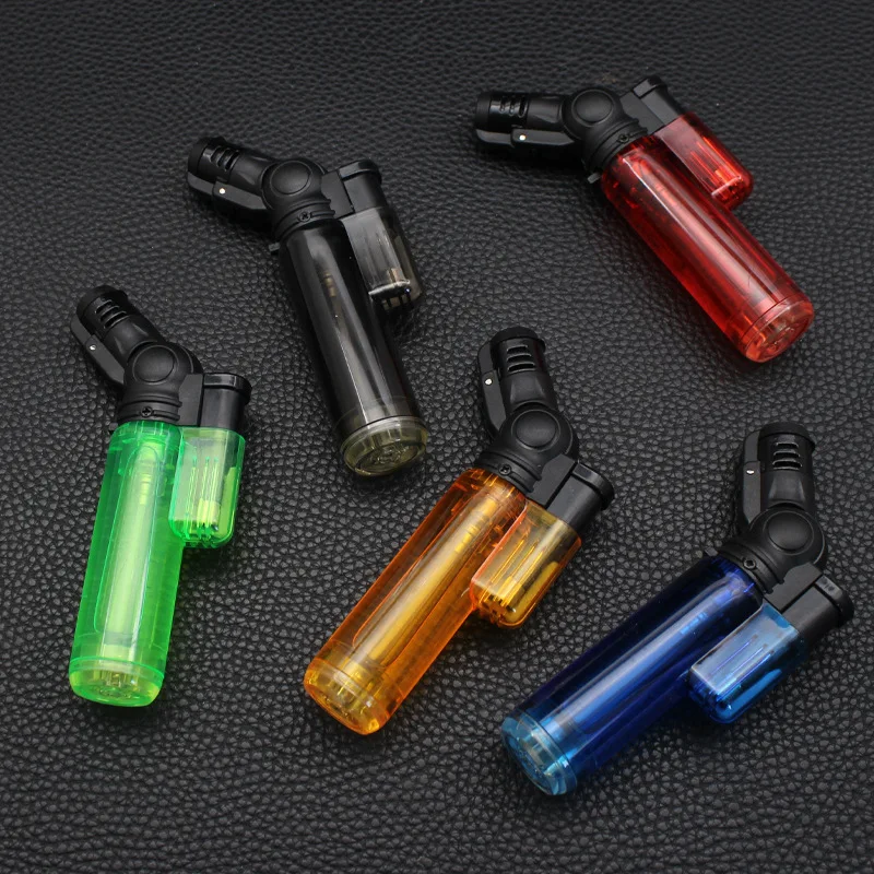 Plastic Unusual Lighters Jet Torch Lighter Refillable Butane Gas Windproof Outdoor Igniter Adjustable Neck Cigar Lighters