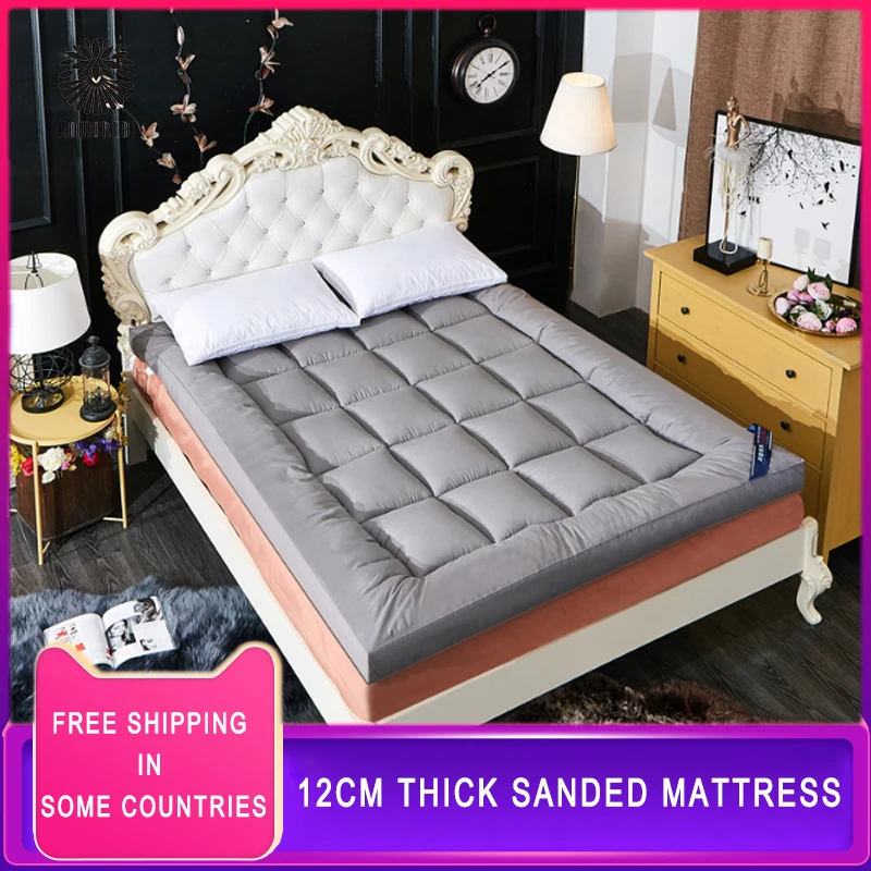 12cm Thickened Down Velvet Comfort Soft Mattress Portable Health Filler Thick Folding Warm Single Double King Queen Size Tatami