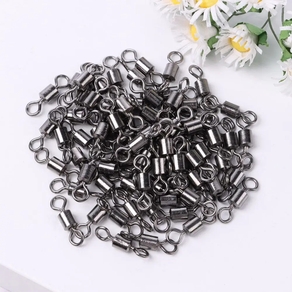 Bearing Barrel Fishing Tackle Accessories Solid Ring Fishing Rolling Swivel Connector Rolling Swivels Fishing Connector