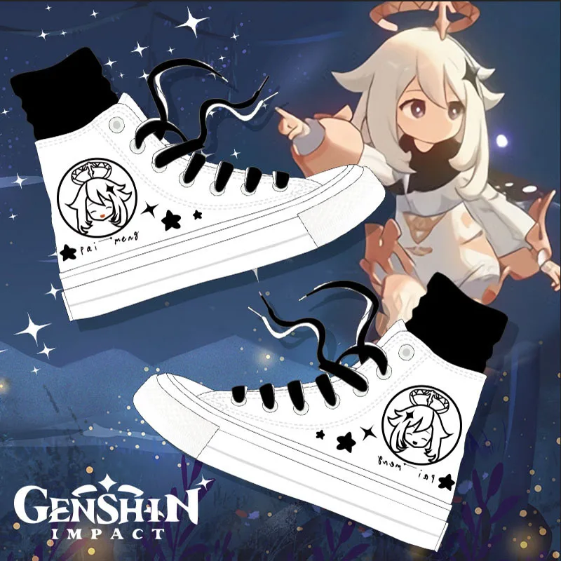 

Genshin Impact Paimon cosplay Barbatos cos shoes canvas fashion shoes casual men and women college anime cartoon students