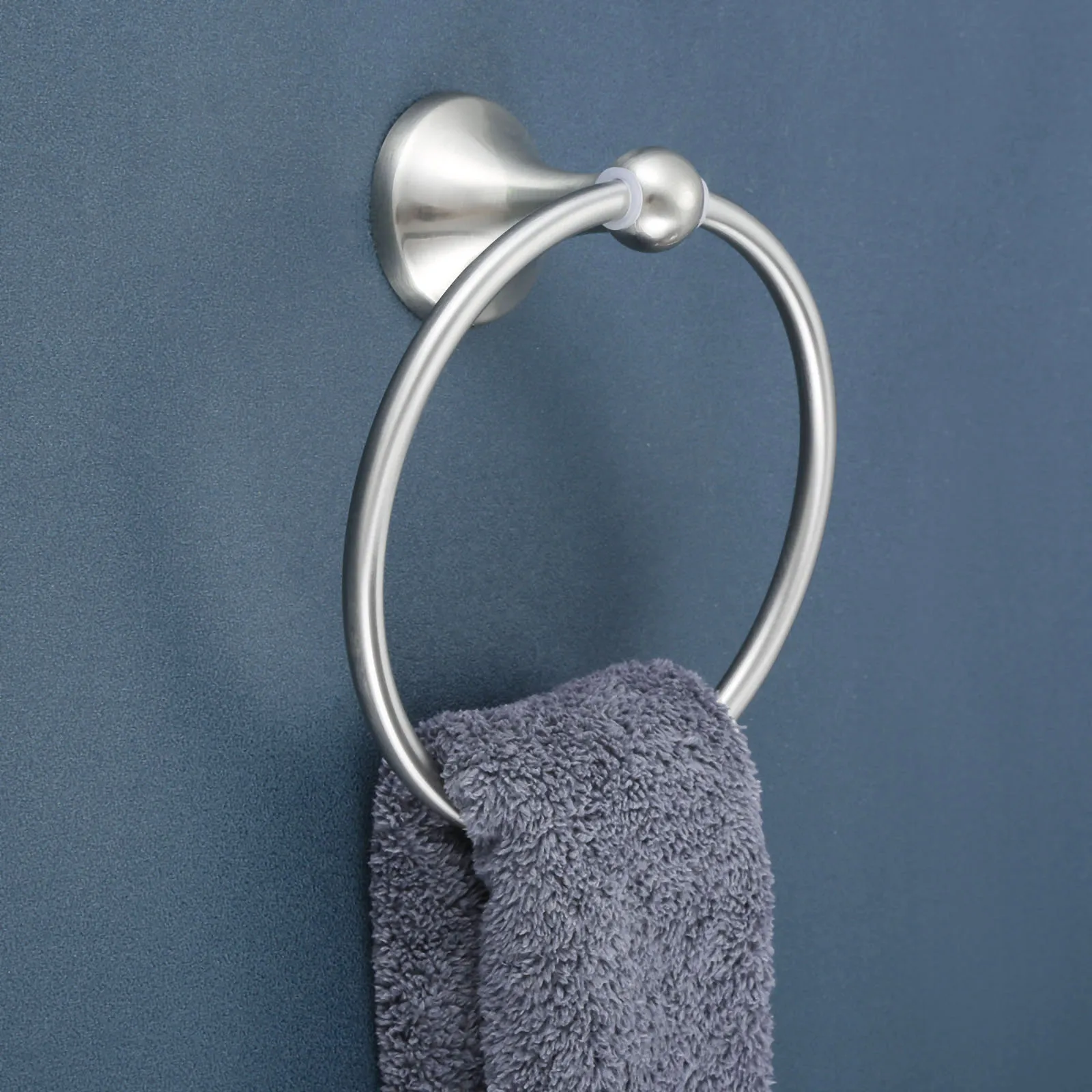 Satin Nickel Towel Holder Faucet Towel Ring Wall Mounted Stainless Steel Towel Rail Bar Rack Bar Shelf Tissue Bathroom Hardware