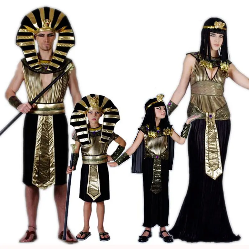 Umorden Family Adult Kids Egyptian Pharaoh Cleopatra Costume Cosplay for Women Men Boys Girls Halloween Party Fancy Dress