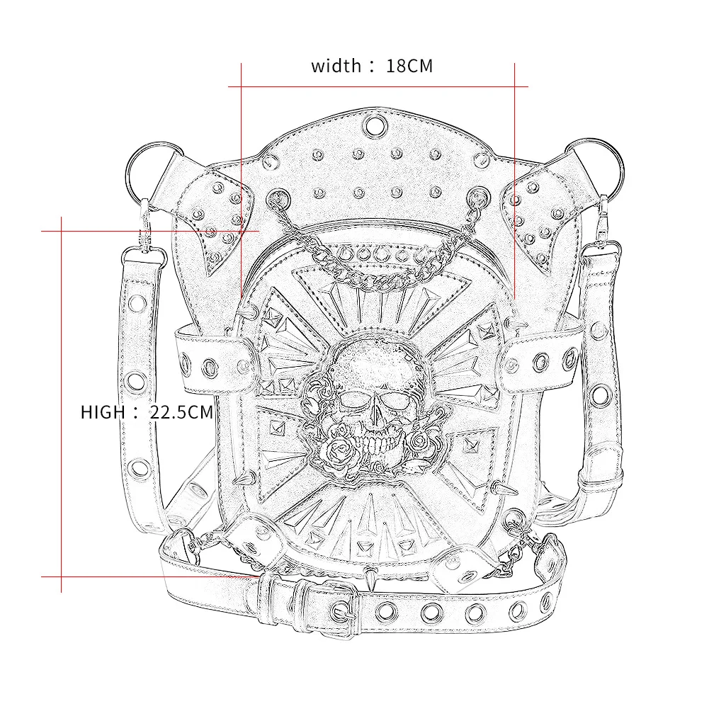 Bolso de cintura con remaches para hombre y mujer, bolsa de estilo Steampunk, Punk, Retro, Rock, gótico, gótico, muslo, pierna, estilo Hip Hop