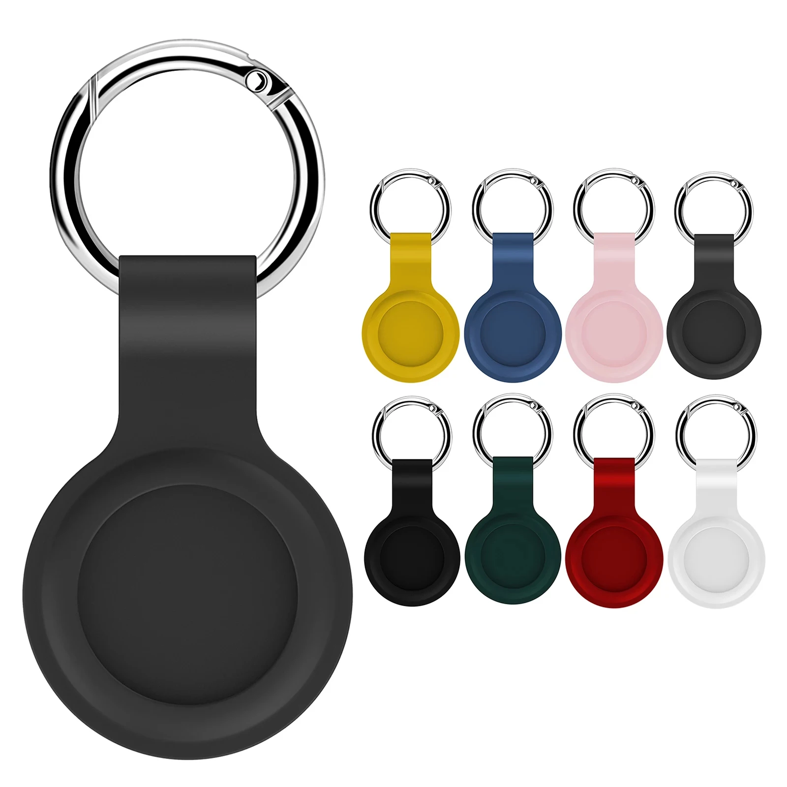 New For Apple Airtags Liquid Silicone Protective Sleeve For Apple Locator Tracker Anti-lost Device Keychain Protective Sleeve